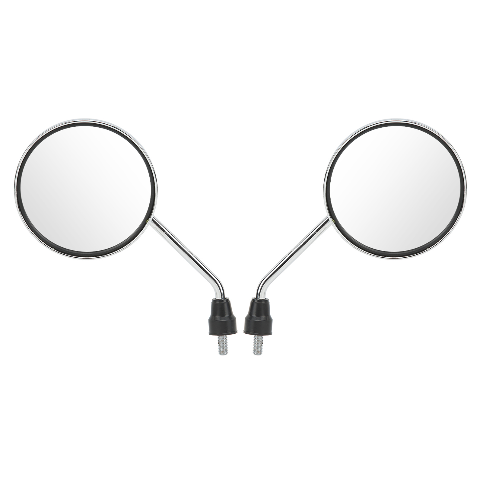 Runder, Verchromter Motorradspiegel, 8-mm-gewinde, Universell Passend Für Rennräder, Quads Und Roller, 2er-set