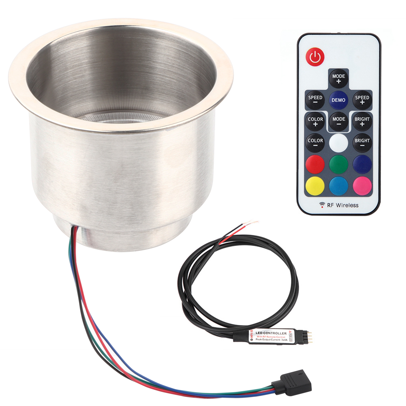 Rgb-getränkehalter, Verschleißfeste Und Langlebige Rutschfeste Halterung Mit Fernbedienung Für Auto, Boot, Lkw