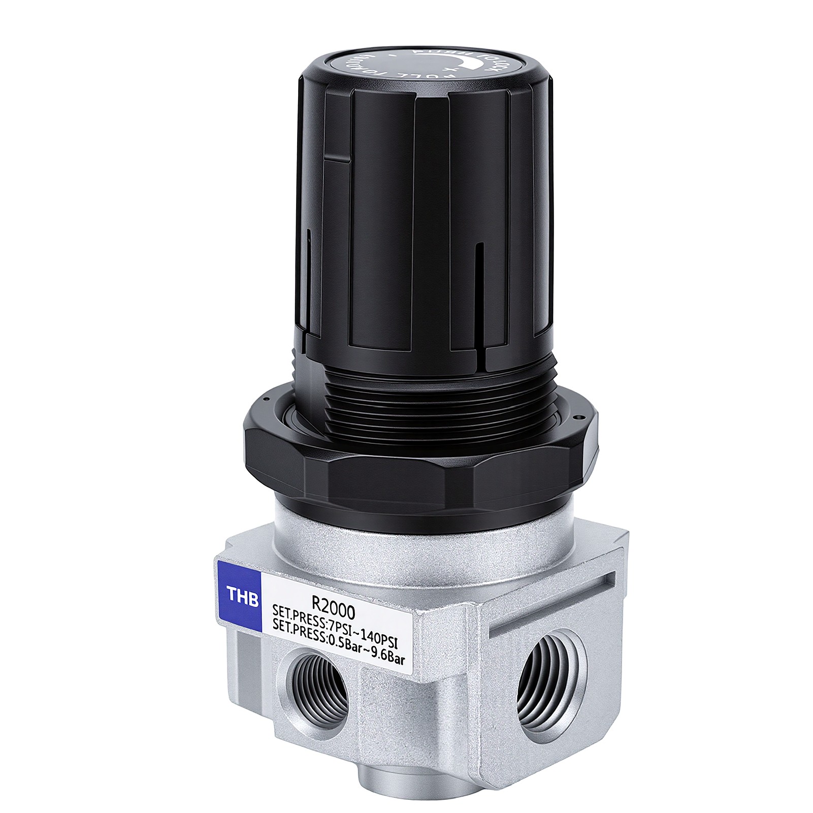 Luftdruckregler Mit 4-wege-ventil, Einstellbar Von 0 Bis 150 Psi, 1/4 Zoll Npt Ein- Und Auslass, 1/8 Zoll Manometeranschluss.