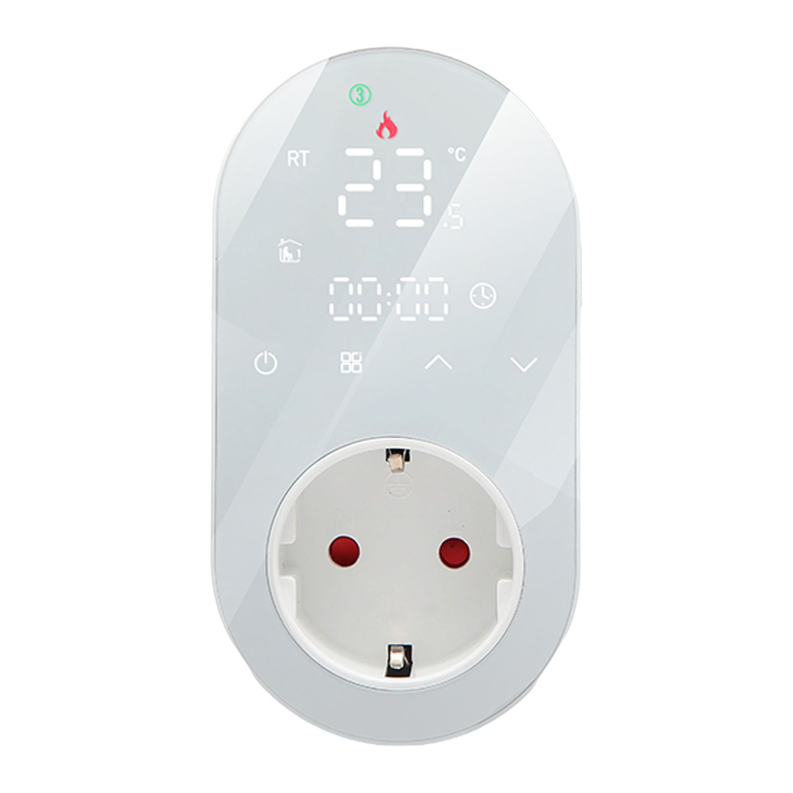 Programmierbare Thermostatsteckdose Mit Led-digitalanzeige Für Elektrische Fußbodenheizung, 16 A, Weiß