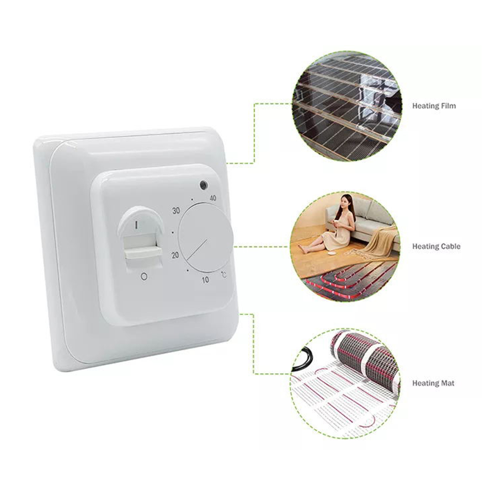 Fußbodenheizungsthermostat, Temperaturfühler, Elektronischer 16-a-fußbodenheizungsregler
