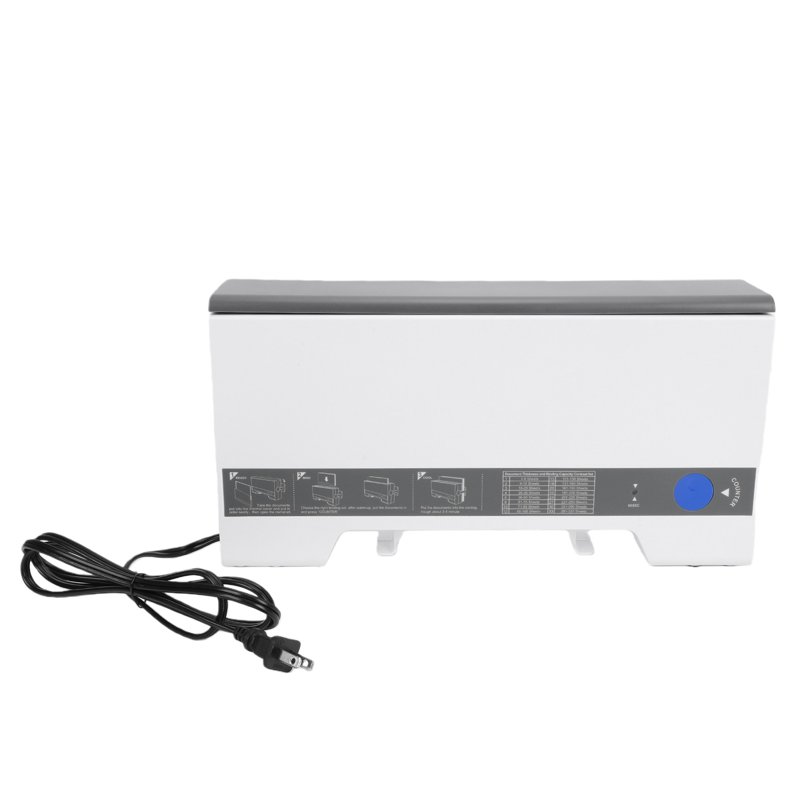 Thermobindegerät Mit Einer Kapazität Von 280 Blatt Für A4- Und A5-papier, Ideal Für Büro, Schule Und Private Projekte. Weiß. 110-v-stecker (us-standard).