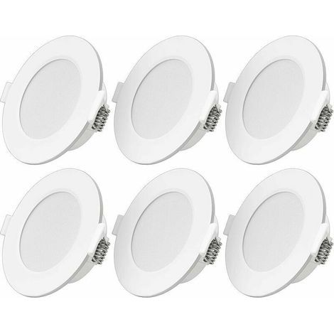 Ultraflacher Eingebauter Led-spot 6w, 230v, Ip44, Warmweiß, 6er-pack Einbaubare Led-lampen, Einbautiefe 26mm, Mini Slim Deckenspot Für Badezimmer Und Wohnzimmer