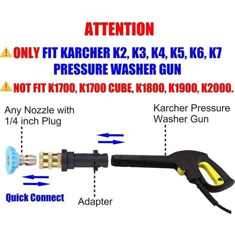 Hochdruckschlauch Für Karcher-lanze, 280 Bar, Mit 5 Ersatzdüsen, Kompatibel Mit Karcher K-serie (k2/k3/k4/k5/k6/k7), Hochdruckreinigung