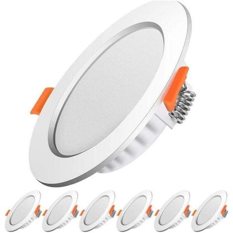 Eingebaute Led-spots, Extra Flach, Eingebaute Led-innenstrahler Für Decke Und Deckenleuchte, Runde, Ultradünne Downlights, 7w Glühlampe, 230v Warmweiß 3000k, Für Wohnzimmer, Küche, 6er-pack