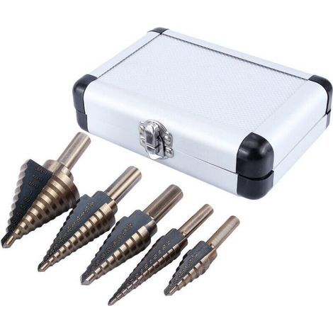 5 Stück Hss-stufenbohrer Titan Kegelbohrer Stufenfräser-kit Elektrowerkzeug Mit Aufbewahrungsbox