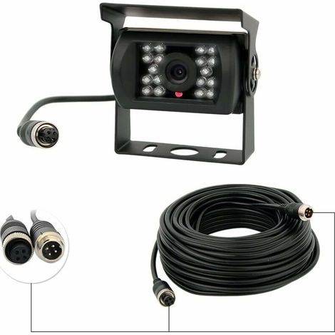 Wasserdichte Rückfahrkamera 12-24v – 18 Infrarot-leds Für Nachtsicht – Kompatibel Mit Autos, Bussen, Lastwagen, Anhängern Und Wohnwagen