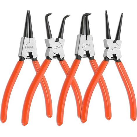 4-teiliges Satz Sicherungsringzangen, Zange Für Innere Und Äußere Sicherungsringe Mit Tasche, Länge 180 Mm, Spitzengröße 1,6 Mm