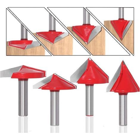 6er Set V-nutfräser Gerade, 60° 90° 120°, Schaftdurchmesser 8 Mm, 3d-holz-v-fräser Cnc-gravurfräser