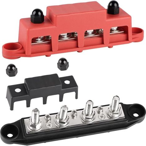 2 Stück 48v M8 250a Verteilerblock, Batterieverbindungsblock, Sammelschienenbox Für Auto, Wohnmobil, Boot, Yacht