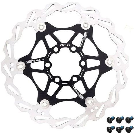 Schwimmende Fahrradbremsscheibe 180 Mm, Fahrradrotor Mit 6 Schrauben Für Mtb Bmx (schwarz 180 Mm)