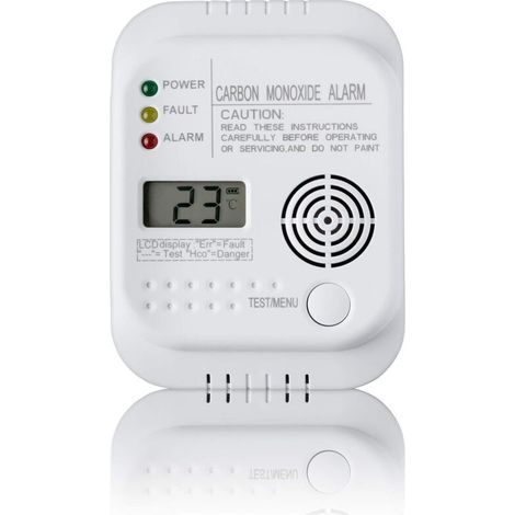 Autonomer Kohlenmonoxidmelder – Batteriebetrieb – Temperaturanzeige – 85 Db Alarmton