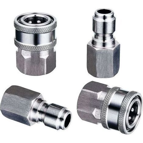 Hochdruckreiniger-adapter, 2 Sets, 3/8 Zoll Schnellkupplungsarmaturen, Edelstahl-hochdruckreinigerarmaturen, Männlich Und Weiblich, Schnellverschluss Für Hochdruckreiniger