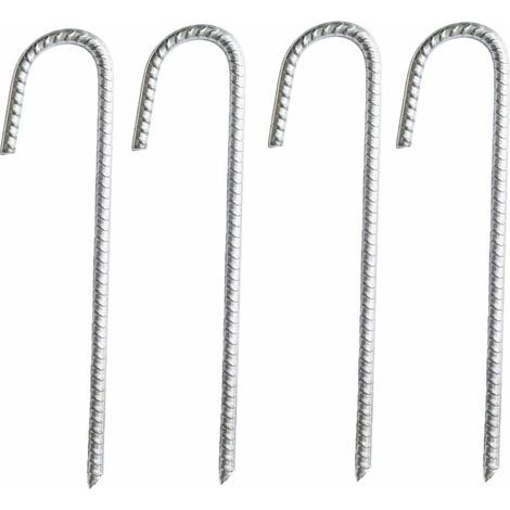 Satz Von 4 Verzinkten Stahl-erdankern – Maße 30 X 9 Cm – Verankerungskapazität Bis Zu 40 Mm – Für Festzelte, Zelte, Trampoline