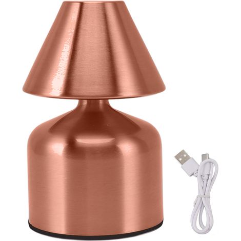 Jeffergarden Touch-dimmbare Schreibtischlampe, 3w, 1800mah, Kabellos, 3 Farbtemperaturen, Wiederaufladbare Nachttisch- Und Schreibtischlampe Für Bar, Roségold
