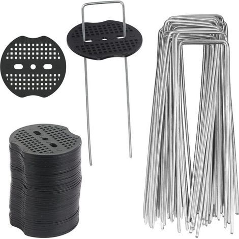 40 Stück Gartenpfähle, Heringsnägel Für Planen Mit 40 Unterlegscheiben, Befestigungspfähle Für Planen, Gewebe, Unkrautvlies, Bodengewebe, Zelt 15x4cm