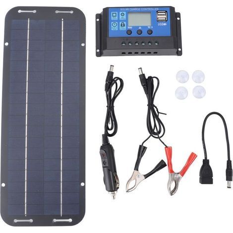 6 W 18 V Flexibles Solarpanel-ladegerät, Tragbares Wiederaufladbares Solarauto-batterieladegerät Mit Controller