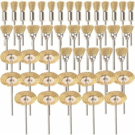 45-teiliges Set Messing-polierbürsten Ø 3,17 Mm – Rotierende Scheiben Für Bohrmaschine Oder Poliermaschine