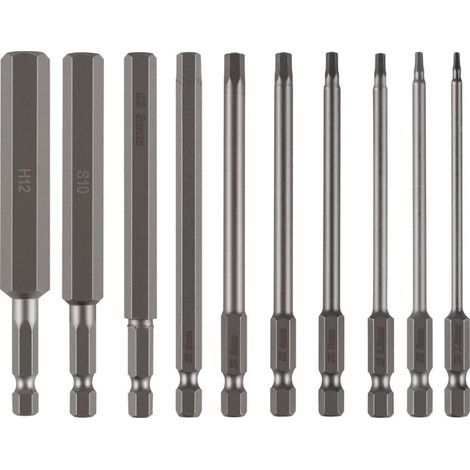 10 Breite Sechskant-bits 100 Mm, 1,5-12 Mm, Sechskant-schraubendreherbits Aus S2-stahl, 1/4-zoll-bohrer