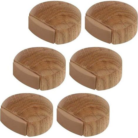 6 Stück Türstopper – Selbstklebende Holztürstopper Für Boden Und Parkett – Klebbarer Türanschlag – Türpuffer (natur-eiche)