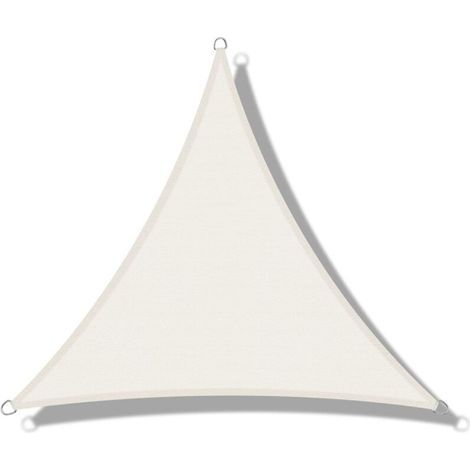 Dreieckiges Hdpe-sonnensegel 3 X 3 X 3 M, Creme, Uv-schutz Für Terrasse, Camping, Außenbereich Und Garten