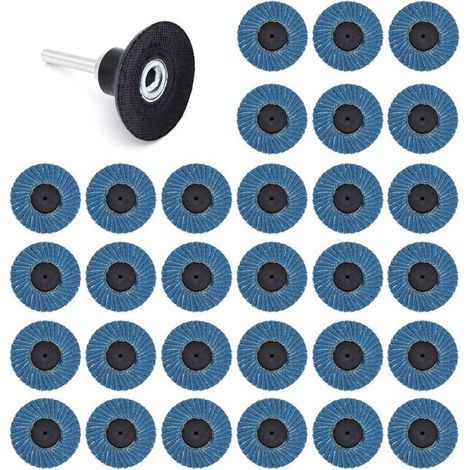 31 Stück 2 Zoll 50mm Schleifscheiben Lamellenschleifscheiben 40er Körnung 60er Körnung 80er Körnung (blau)