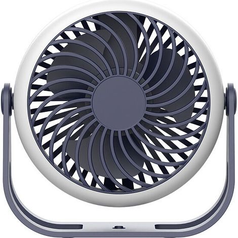 Tragbarer Mini-usb-ventilator, 360° Drehbar Mit Haken, 2500 Mah Akku Für Büro, Schlafzimmer, Zelt, Reisen (blau)