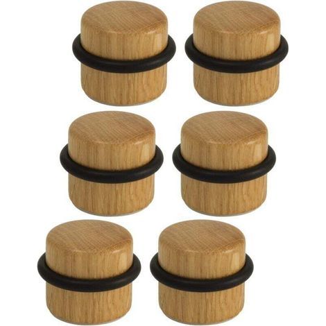 Türstopper – Selbstklebende Holztürstopper Für Böden – Türpuffer Zum Schutz Von Türen Und Wänden – 6er-pack (eiche)