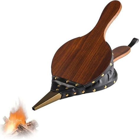 Kamin- Und Grillblasbalg Aus Holz, Manueller Kaminbläser, Holzfeuer-blasbalg, Gusseisen-düse Für Hölzernen Kaminblasbalg Mit Aufhängeseil, Für Kamin, Grill Und Outdoor-camping