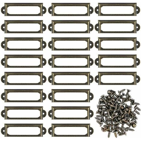 5er-pack Metallschilderhalter Für Möbel, Schubladen, Karten, Rahmen Für Hinweisschilder Für Büroregale, Bibliotheksregale (60 X 24 Mm)