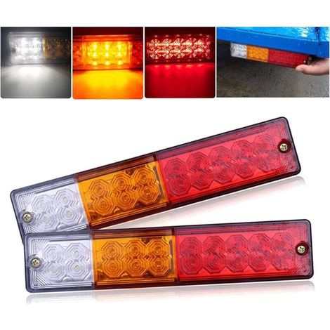 2 Stück 12v Led-rückleuchten Für Anhänger, Universelle Led-heckleuchten Mit 20 Leds, Rückfahr-, Brems- Und Blinklicht, Hintere Beleuchtung Für Anhänger, Lkw, Traktoren, Wohnwagen, Busse Und Campingfah
