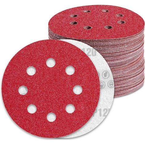 Schleifscheiben 125mm Korn 120 Schleifpapier 100 Stück 8 Löcher Schleifteller Für Exzenterschleifer