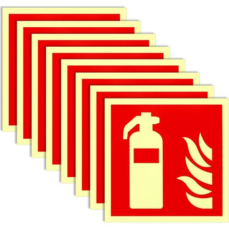 8 Stück Feuerlöscher-schilder, Aufkleber 14,7 X 14,7 Cm, Selbstklebende Pvc-feuerlöscher-schilder, Wetterfest Für Außen, Brandschutzschilder Für Haus, Baustelle, Büro, Auto