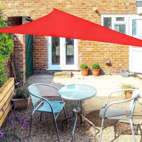 Schattensegel, Sonnensegel, Wasserdicht, 95% Uv-schutz Für Draußen, Terrasse, Garten, Camping, Party, Pool, Mit Seilen (2x2x2m, Rot)