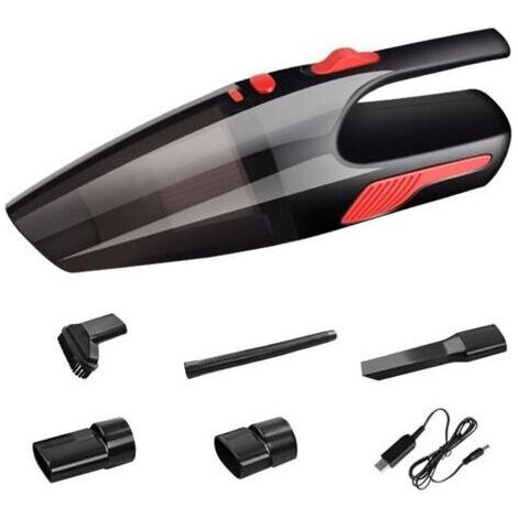 Bunthaus Mini Auto-staubsauger Dc12v 120w, Tragbarer Handstaubsauger Mit Waschbarem Hepa-filter, Zigarettenanzünder, Integrierter Led, Hohe Saugleistung Und Inklusive Düsensatz