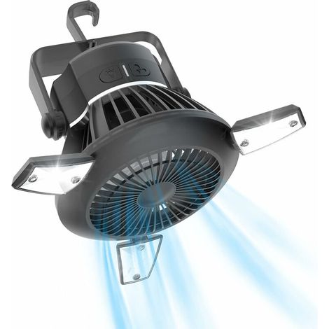 Leichter Tragbarer Campingventilator, Wiederaufladbarer Zeltventilator Mit Haken, Solarbetriebener Ventilator Für Zelte, Usb-tischventilator
