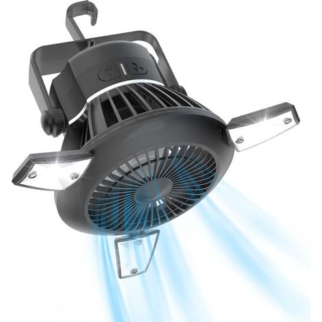 Leichter, Tragbarer Campingventilator Von Ulisem, Wiederaufladbarer Zeltventilator, Solarventilator Mit Aufhängehaken, Usb-tischventilator