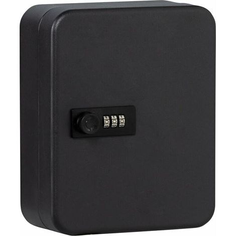 Schlüsselschrank Mit Zahlencode, 20 Haken, Stahlblech, Mattschwarz
