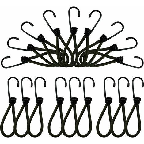 Crochet Bache, Elastische Spanner Mit Haken, 25 Stück Spanngummi Mit Haken, Plane-spanner, Schwarze Gummispanner Für Planen, Elastische Pool-planen-spanner Mit Haken