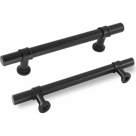 5er-set Innentürgriffe Möbelgriffe Küche Schwarz - Vintage Möbelgriff Schubladengriff Schrankgriff Schwarz Edelstahlgriff Lochabstand 128mm