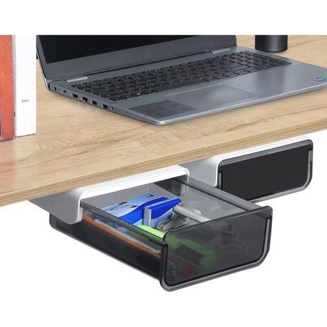 Klebeschublade Unter Dem Schreibtisch [2er-pack] - Vielseitige Kunststoff-aufbewahrungsschublade Mit Klebstoff - Schreibtischschublade Für Schulmaterialien - Möbelschublade Für Kreatives Hobby