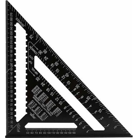 Professionelles Metrisches Dreieck, 30 Cm/300 Mm Hochpräzises Zimmermanns-winkelmesser, Aluminiumlegierung Winkelmaß Für Holzbearbeitung, Speed Square Schwarz