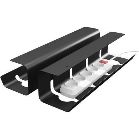 Bunthaus Kabelmanagement-pult - 2er Set Edelstahl-kabelmanagement-pulte - Inkl. Zubehör - Kabelmanagement-pult - Kabelorganizer, Schwarz
