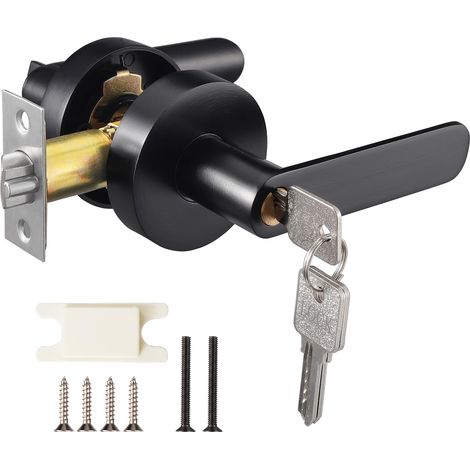 Drückergriff Mit Schloss Und Schlüssel, Türgriff-set Für Eingangstüren, Außentürgriff, Vorderschloss Für Schlafzimmer/badezimmer/büro/arbeitsplatz (schwarz)