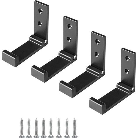 4 Stück Wandhaken Aus Aluminiumlegierung, Klappbare 90° Kleiderhaken Mit Schrauben Für Schranktüren, Wandmontage In Küche, Bad, Büro, Garderobe