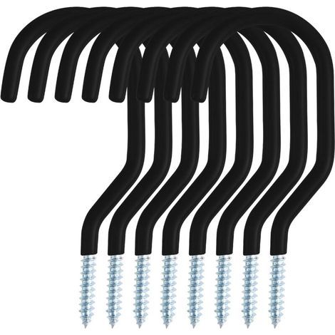 8-teiliger Fahrradhalter, Vielseitig Einsetzbarer Fahrradständer Zum Anschrauben, Für Schuppen, Garage, Garten, Kunststoffbeschichtung Für Wand-/deckenmontage, Schwarz