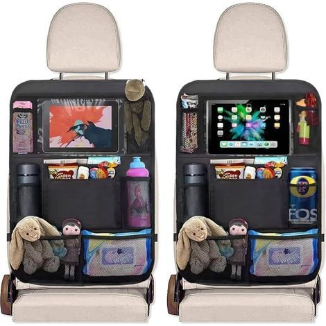 Auto-organizer, 2 Stück Kinder-auto-organizer Mit 9 Taschen, Auto-sitz-organizer Mit 10-zoll-durchsichtiger Tasche Für Tablet, Sitz-organizer Für Bücher/spielzeug/flaschen