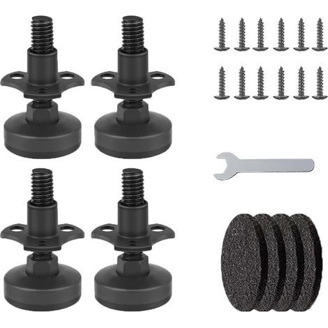 Schwere Möbel-nivellierfüße, 4er-pack Mit 3/8-16 Gewindefüßen, Verstellbare Möbelfüße, Höhenverstellbare Tischfüße Für Tisch/stuhl/sofa/schreibtisch/schrank/werkbank, Belastbar Bis 1320 Lbs – Schwarz