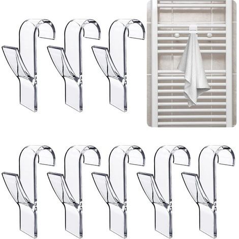 8 Stück (transparent) Heizkörperhaken Für Handtuchhalter, Handtuchhaken, Badezimmer-handtuchhaken, Badezimmer-heizkörperhaken, Handtuchaufhänger, Für Badezimmer, Büro, Schrank