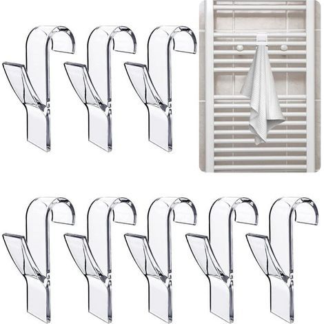 8 Stück (transparent) Heizkörperhandtuchhaken, Handtuchhaken Für Heizkörper, Badezimmer-handtuchhaken, Bad-heizkörperhaken, Handtuchhalter, Für Badezimmer, Büro, Schrank